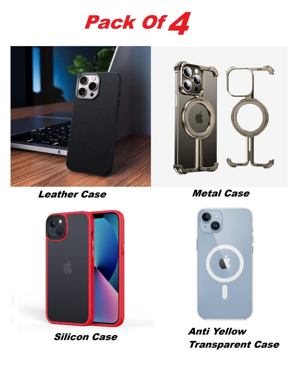 Trendy Combo Pack of 4 Cases