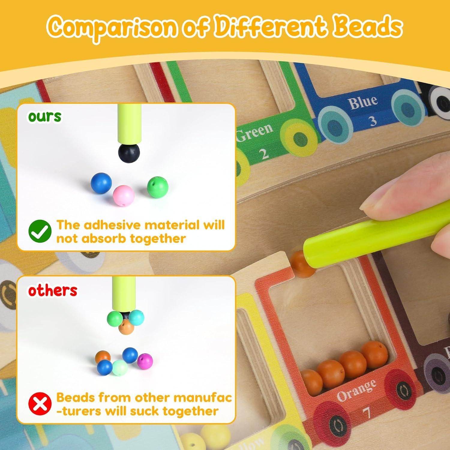 Magnetic Color & Number Maze Montessori Wooden Puzzle Game Board