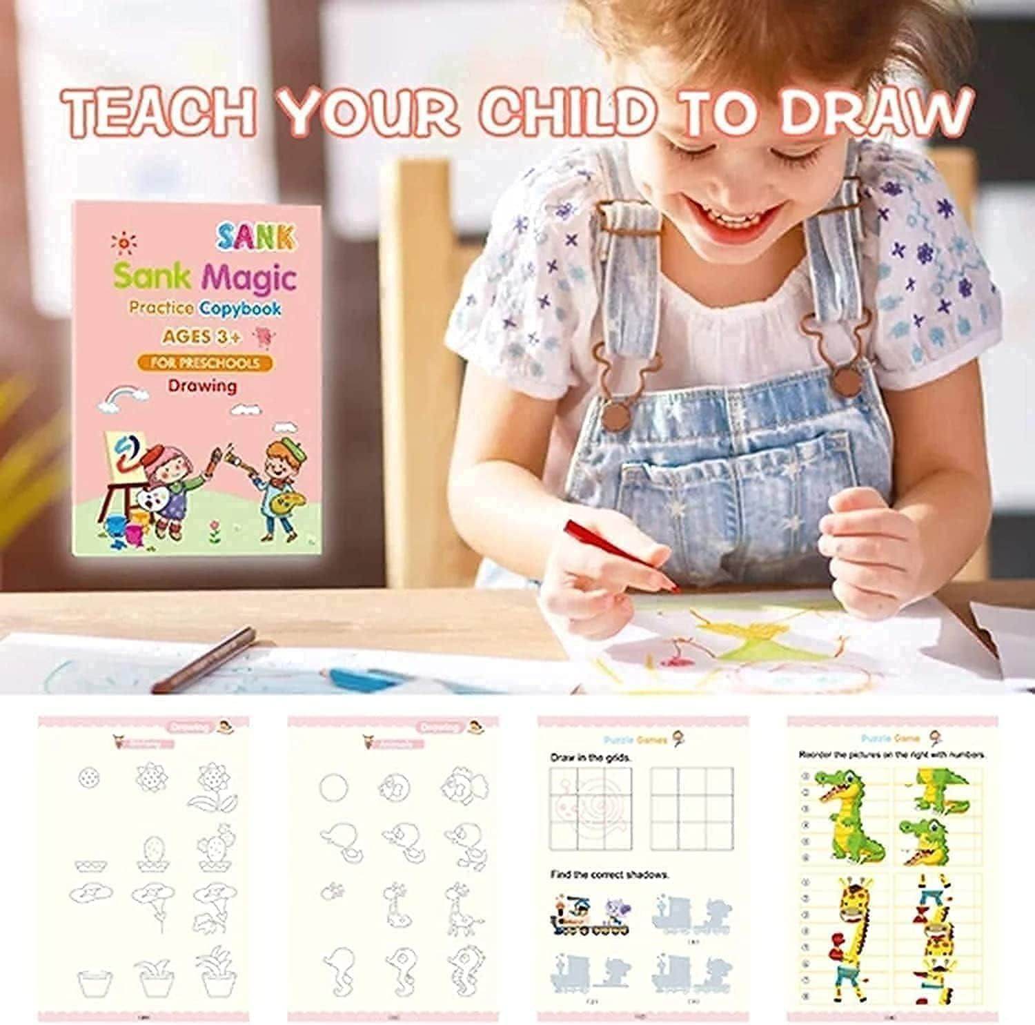 Magic Practice Book (4 BOOK + 10 REFILL + 1 Pen + 1 Grip)
