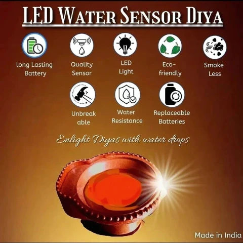 LED Light Water Sensor Diyas Plastic with, Ambient Lights, (Pack of 6/12/24)