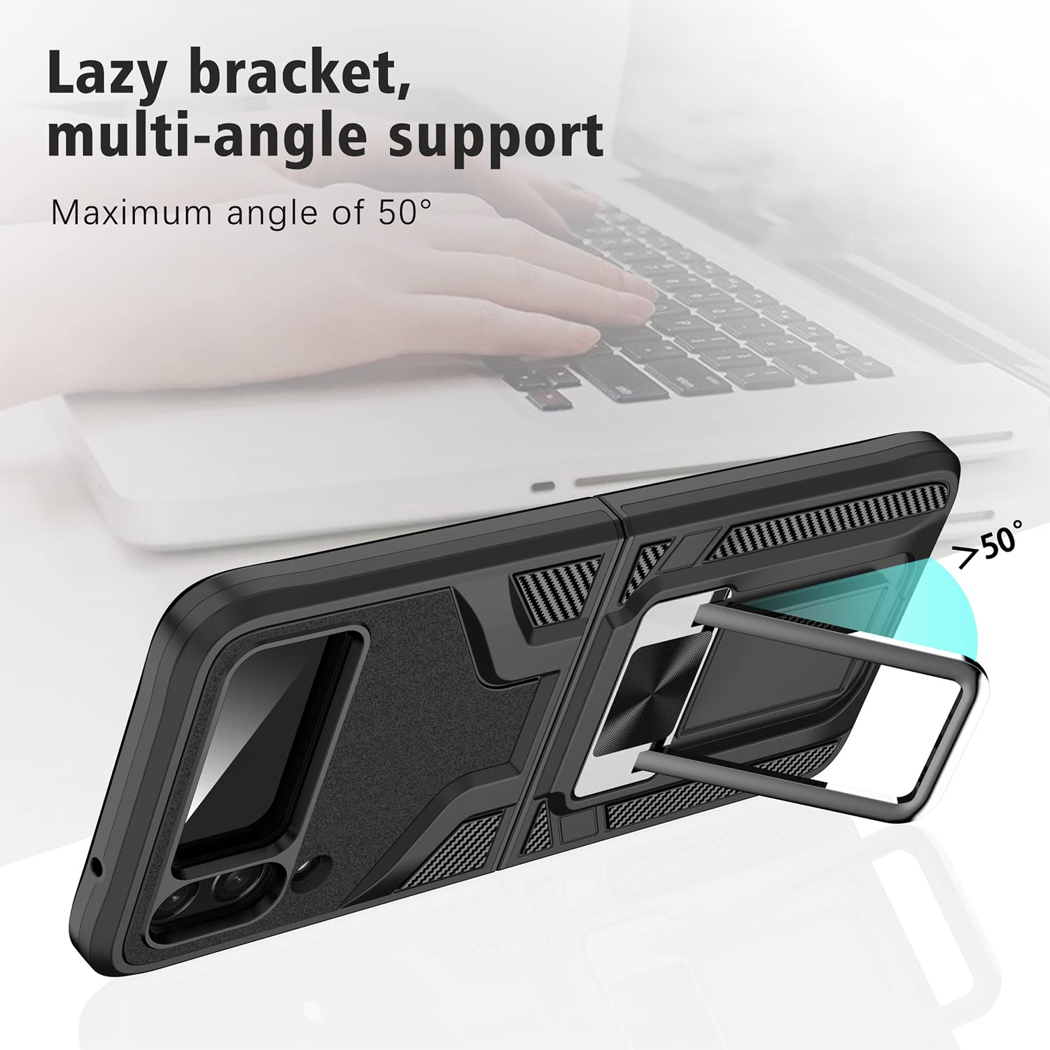 (Buy 1 Get 1 Free) Galaxy Z Flip4 Magnetic Kick Stand Hybrid Case