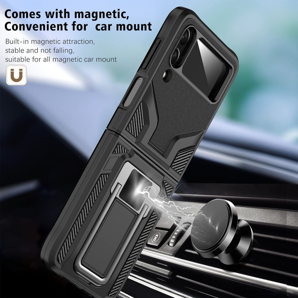 (Buy 1 Get 1 Free) Galaxy Z Flip4 Magnetic Kick Stand Hybrid Case