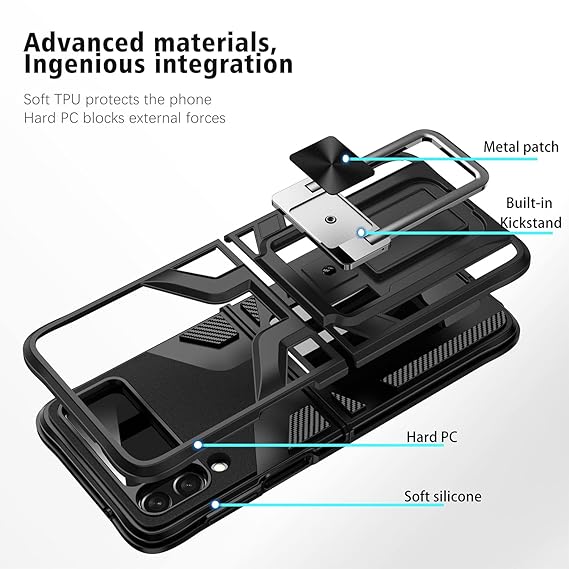 (Buy 1 Get 1 Free) Galaxy Z Flip4 Magnetic Kick Stand Hybrid Case