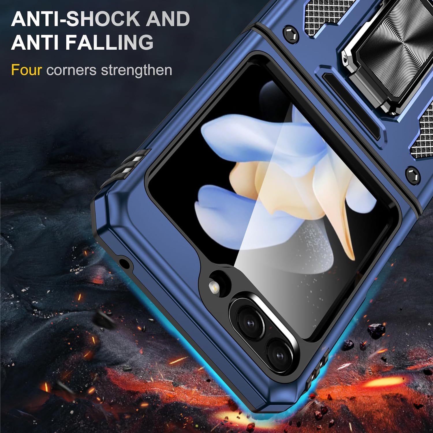 (Buy 1 Get 1 Free) Galaxy Z Flip5 Magnetic Kick Stand Hybrid Case