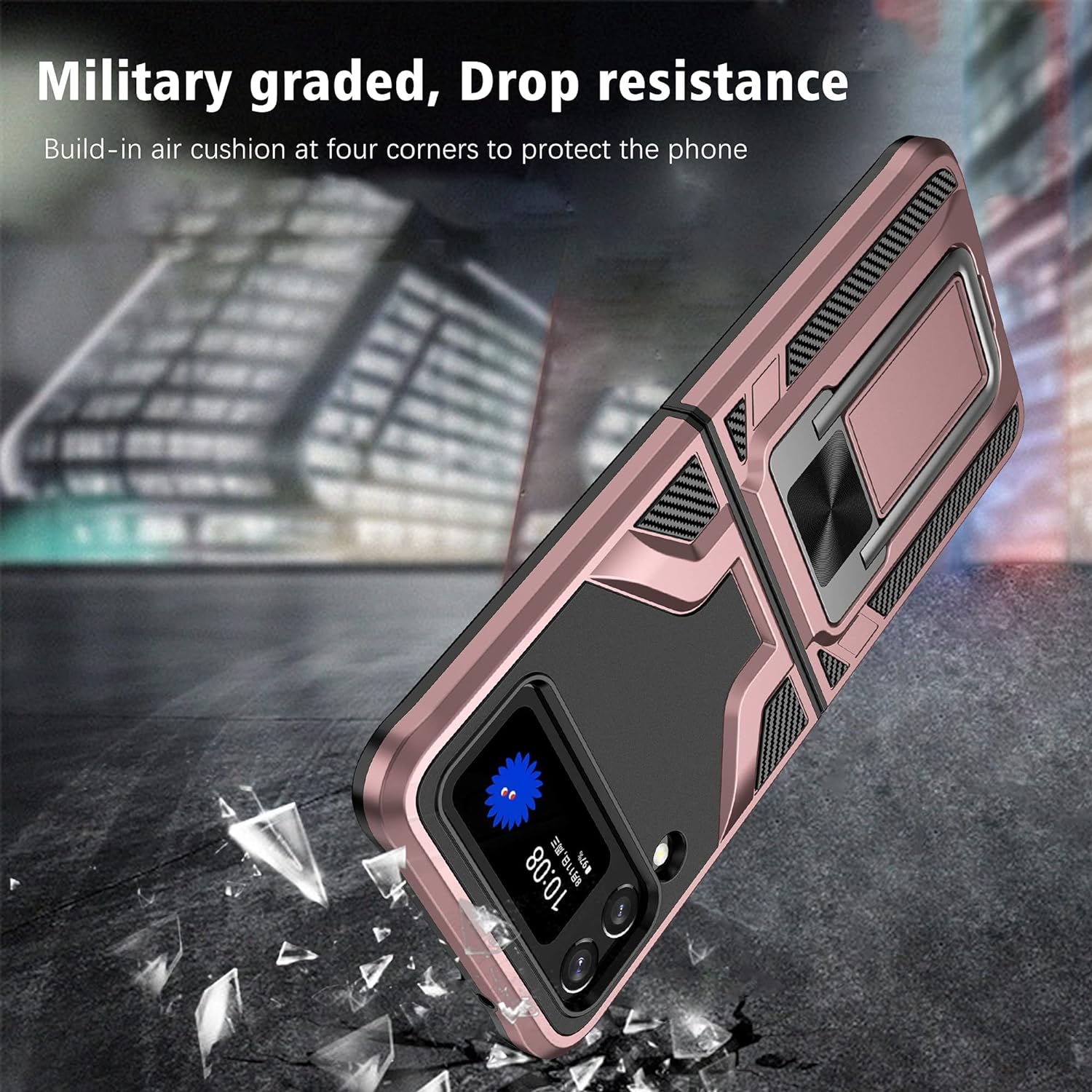 (Buy 1 Get 1 Free) Galaxy Z Flip3 Magnetic Kick Stand Hybrid Case