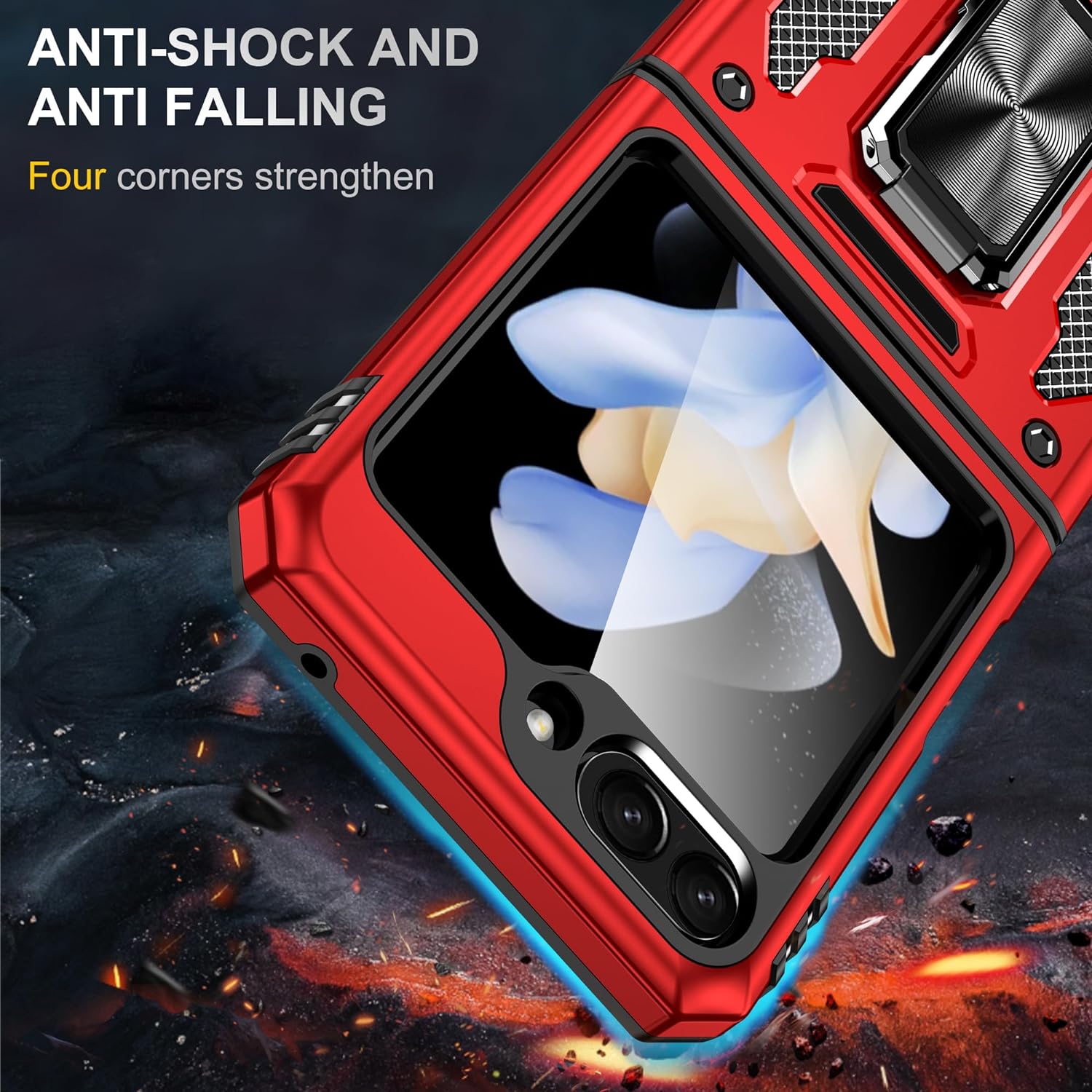 (Buy 1 Get 1 Free) Galaxy Z Flip5 Magnetic Kick Stand Hybrid Case