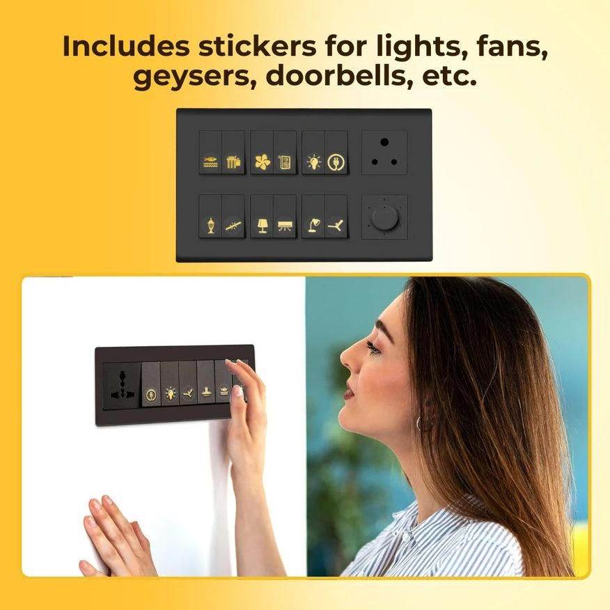 3D Premium Gold Switch Stickers