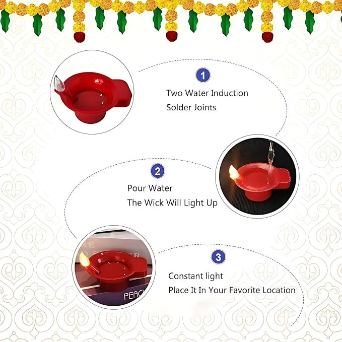 LED Light Water Sensor Diyas Plastic with, Ambient Lights, (Pack of 6/12/24)