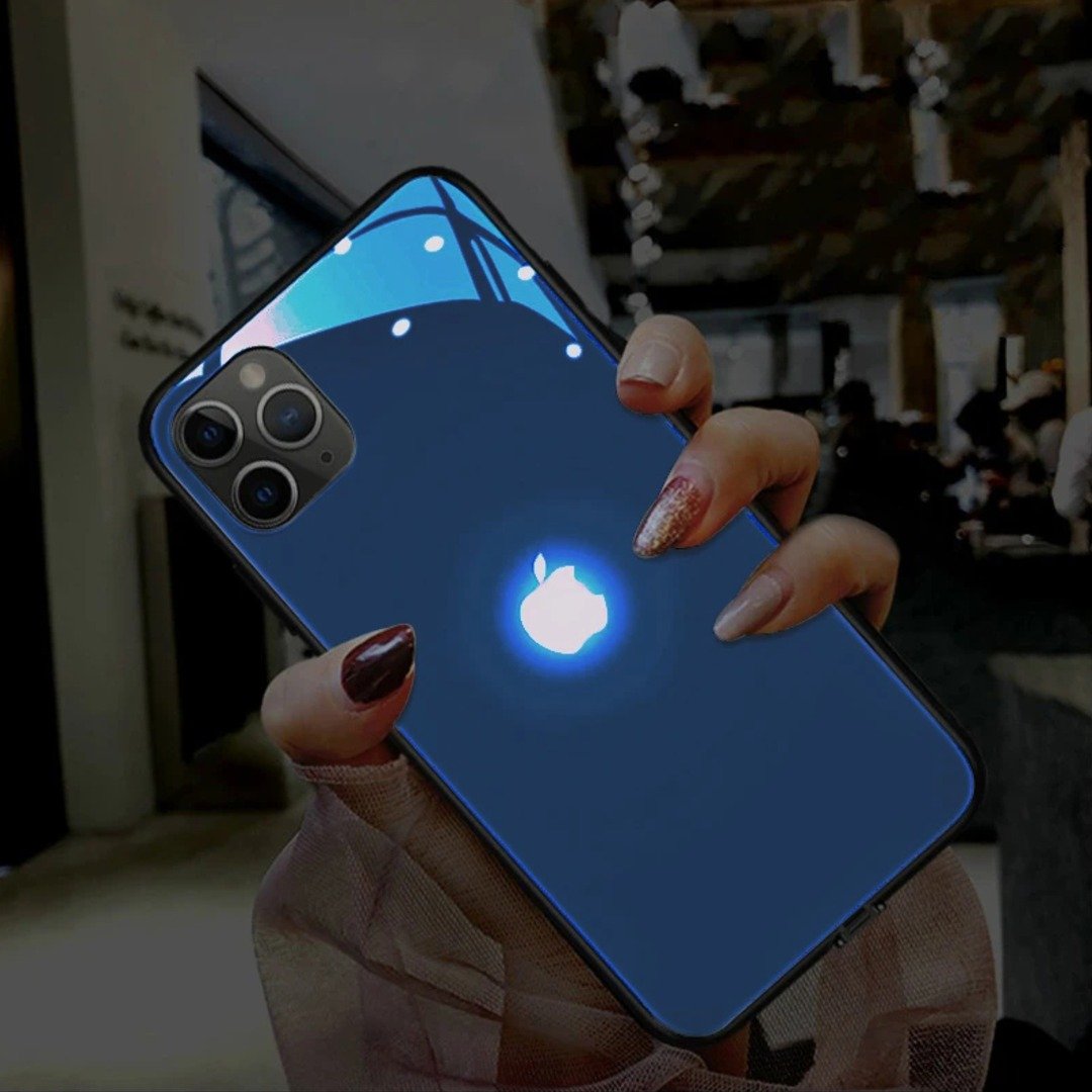 (Buy 1 Get 1 Free) LED Logo Glass Back Case - iPhone