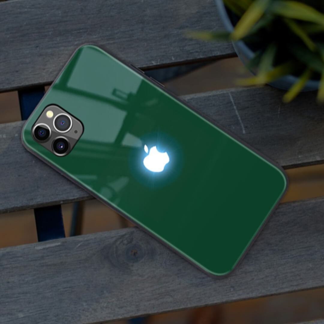 (Buy 1 Get 1 Free) LED Logo Glass Back Case - iPhone