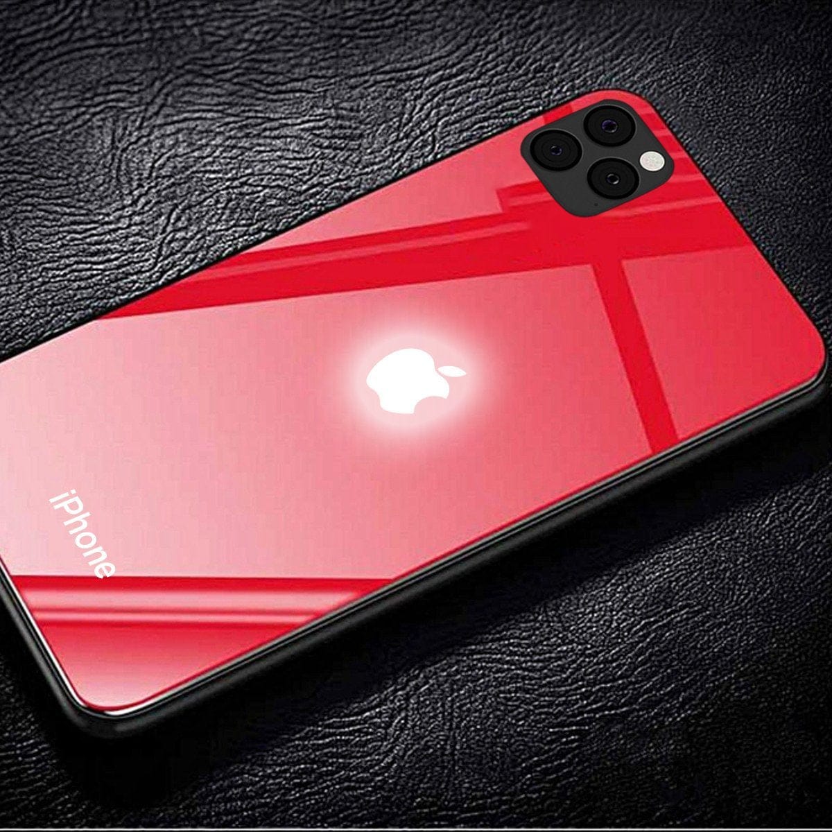(Buy 1 Get 1 Free) LED Logo Glass Back Case - iPhone