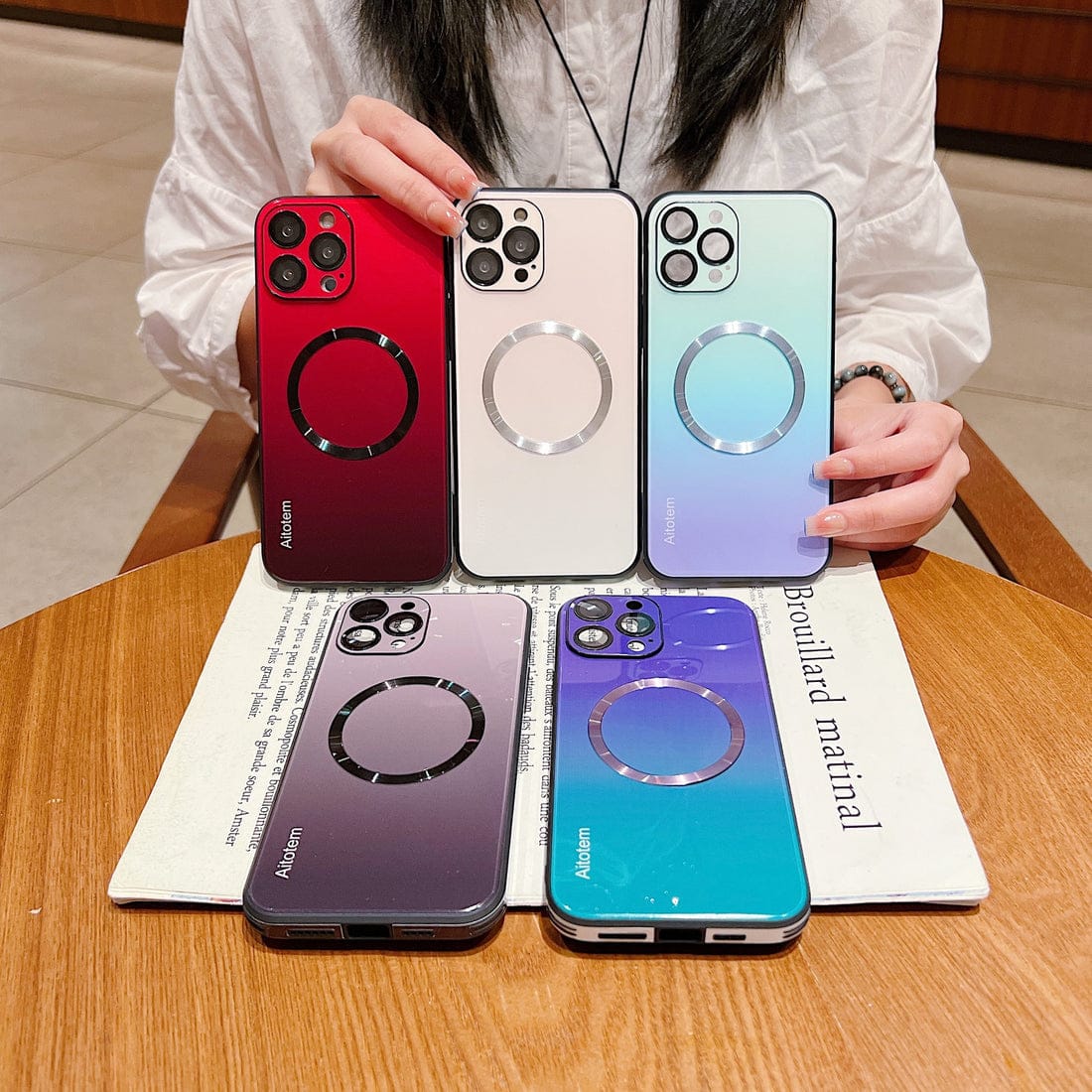 (Buy 1 Get 1 Free) Aurora Gradient Glass MagSafe Case - iPhone