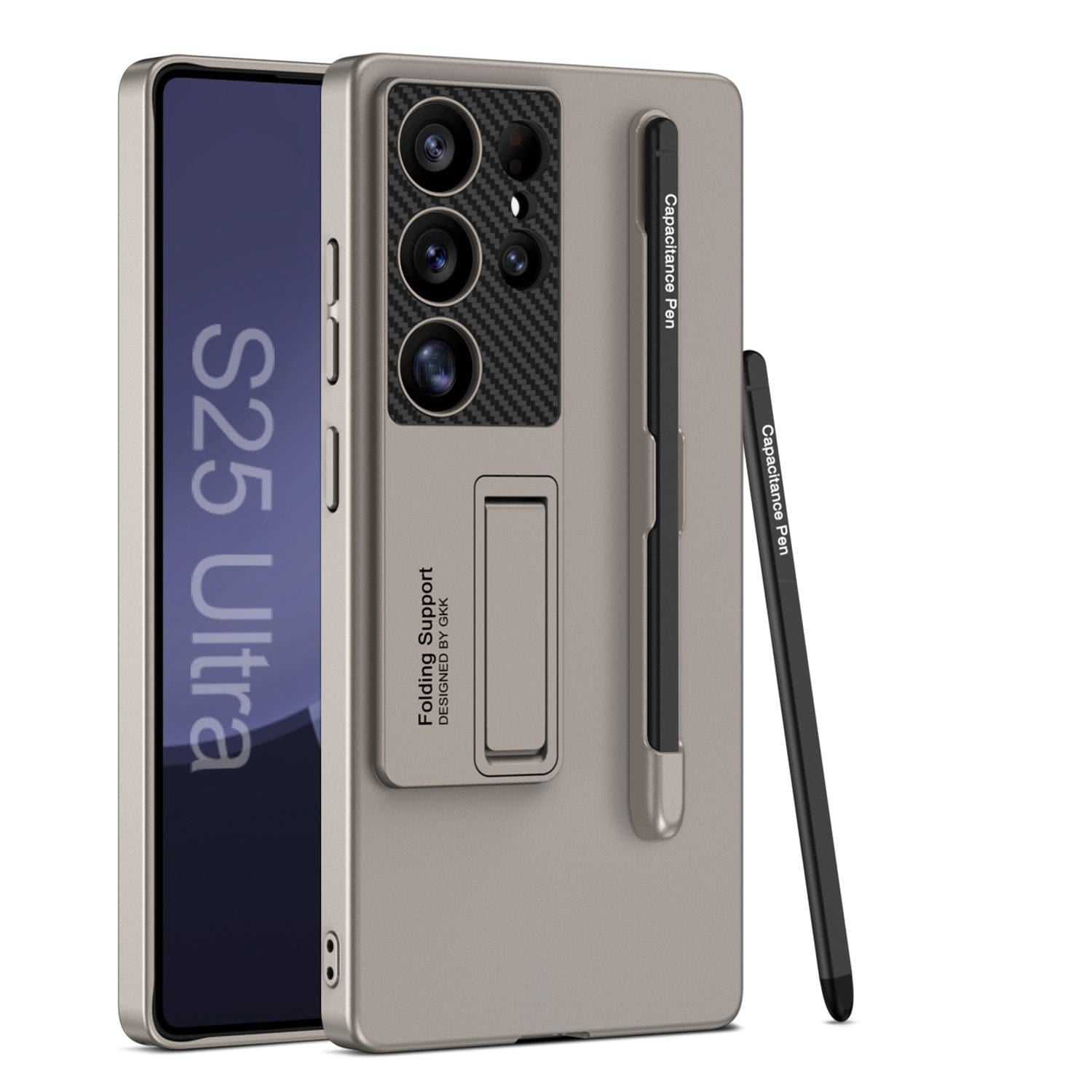 (Buy 1 Get 1 Free) Vanguard Frosted Hard Shell Pen Slot Bracket Case - Samsung