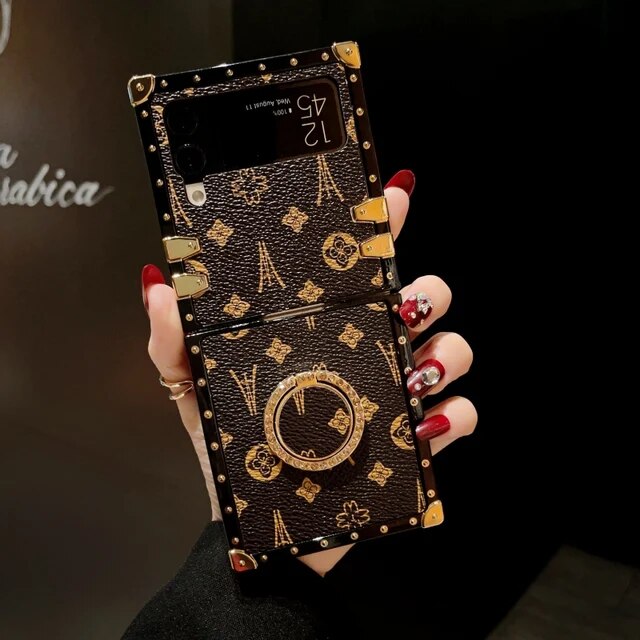 (Buy 1 Get 1 Free) Retro Square Samsung Flip Case with Ring Holder