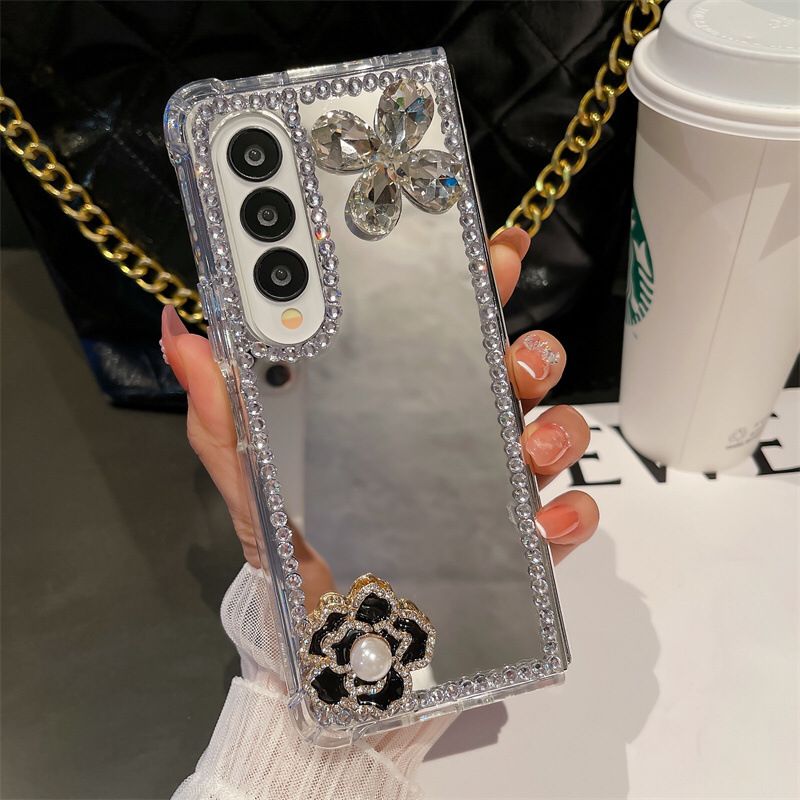 (Buy 1 Get 1 Free) Mirror Stone Flower Samsung Fold Case