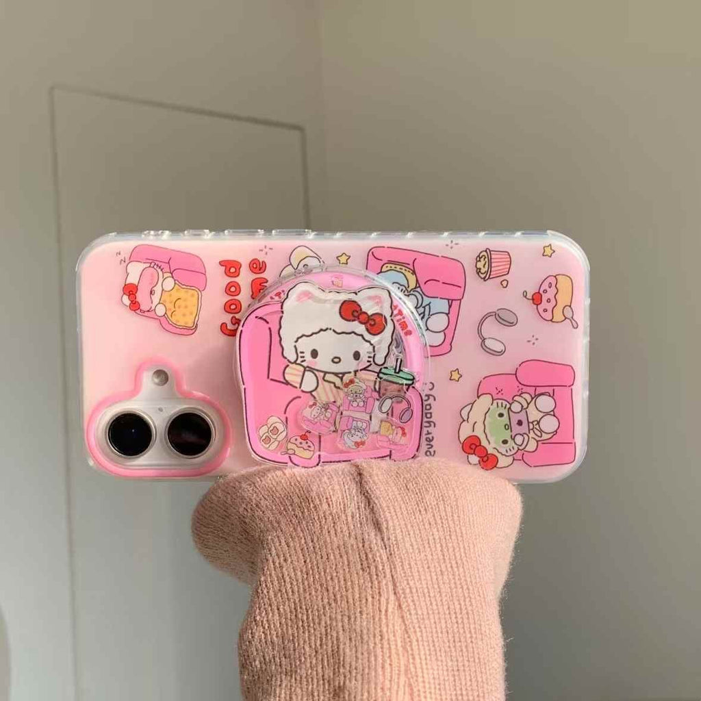 (Buy 1 Get 1 Free) Kitty Sitting On Chair Silicon iPhone Case With Magsafe Holder