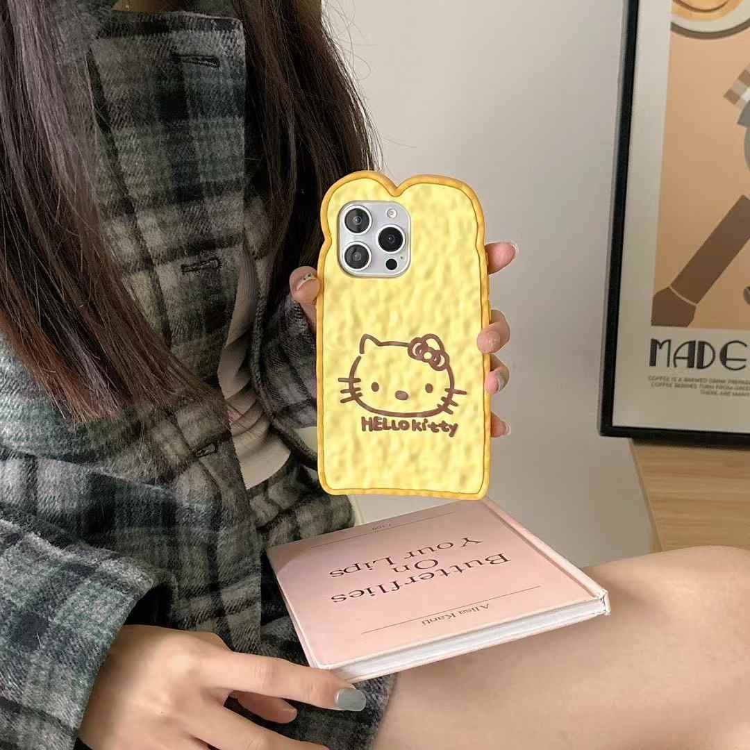 (Buy 1 Get 1 Free) Kitty Bread Silicon Case For iPhone