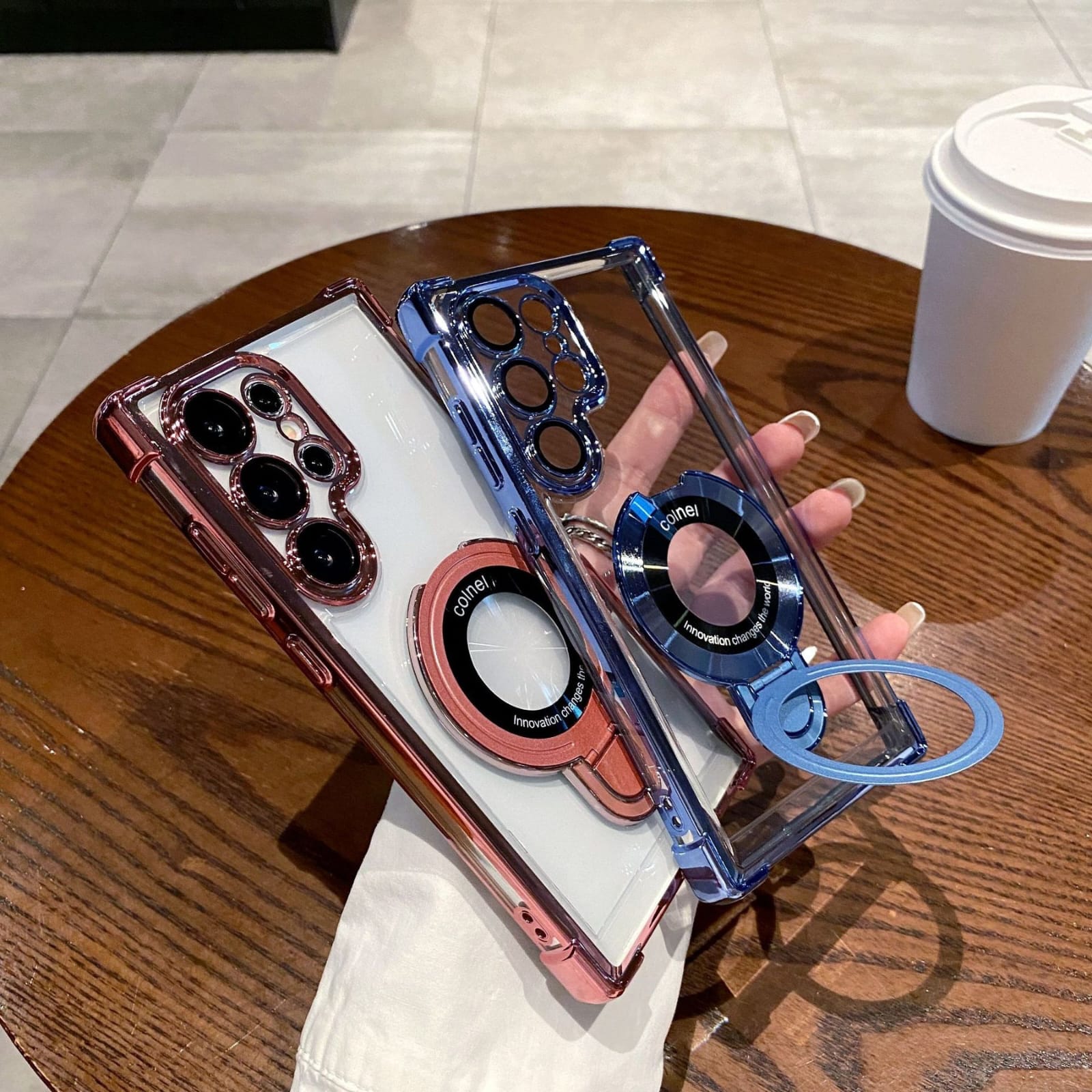 (Buy 1 Get 1 Free) Air Armor Electroplated Magnetic Holder Case - Samsung