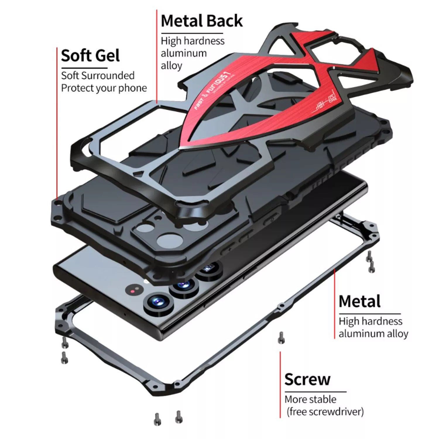 (Buy 1 Get 1 Free) Metal Armor Heavy Duty Shockproof Case - Samsung