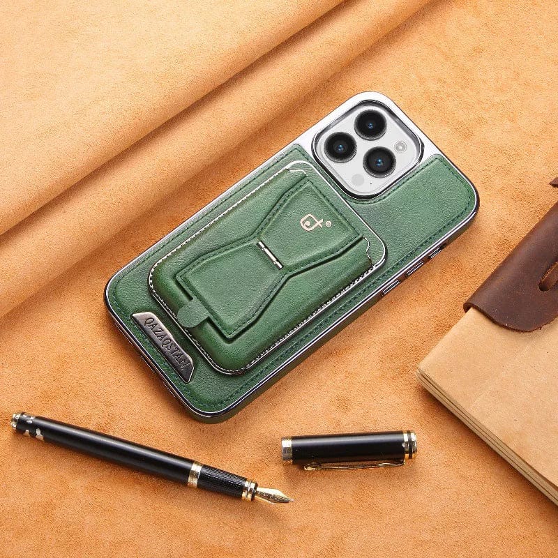 (Buy 1 Get 1 Free) Premium Leather Case with Card Holder & Magnet For iPhone