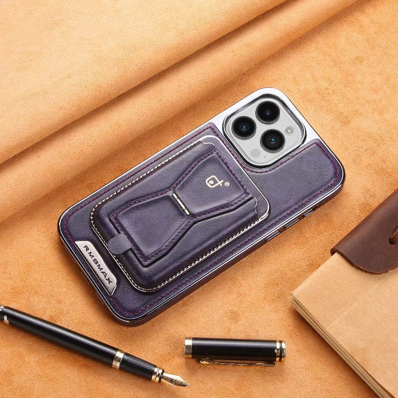(Buy 1 Get 1 Free) Premium Leather Case with Card Holder & Magnet For iPhone