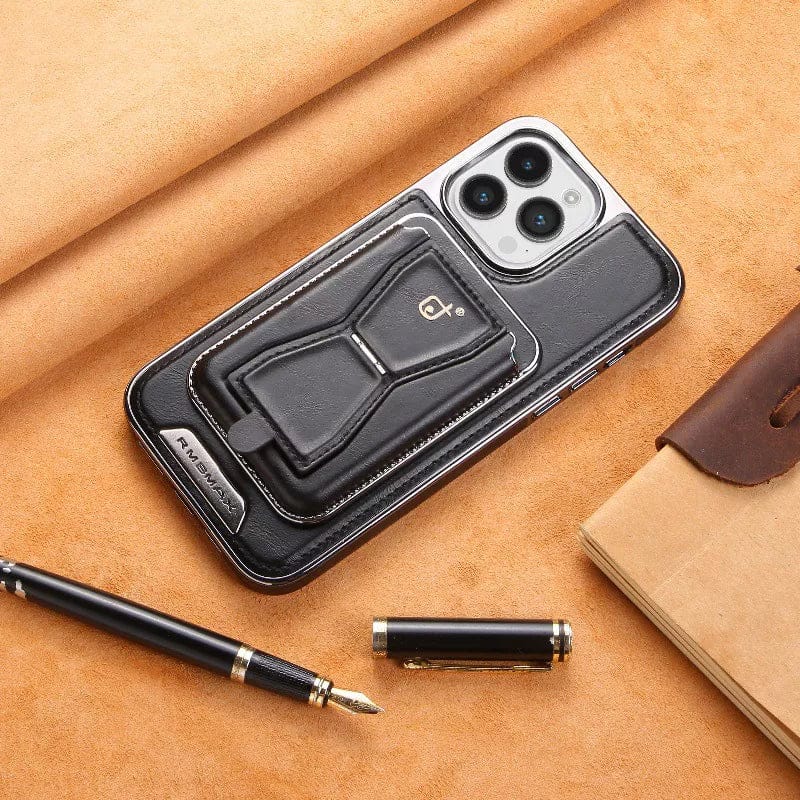 (Buy 1 Get 1 Free) Premium Leather Case with Card Holder & Magnet For iPhone