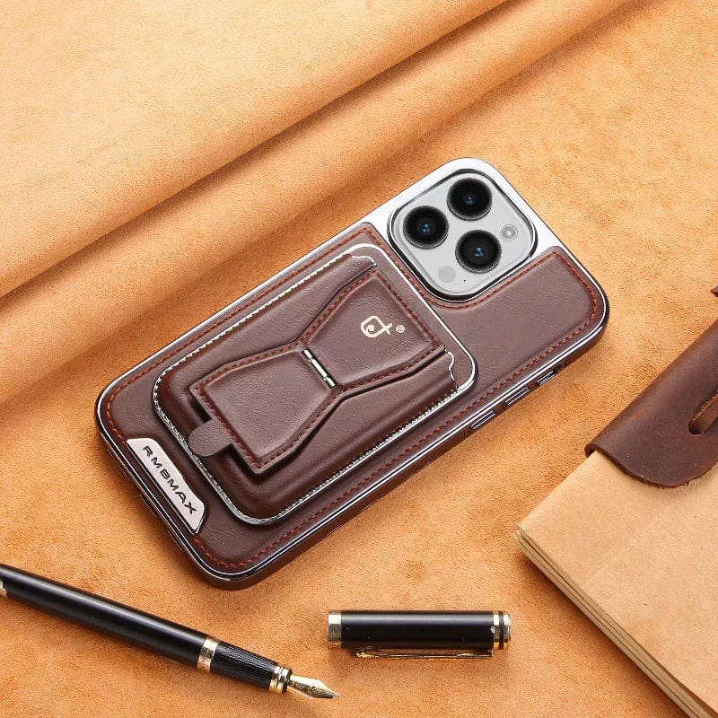 (Buy 1 Get 1 Free) Premium Leather Case with Card Holder & Magnet For iPhone