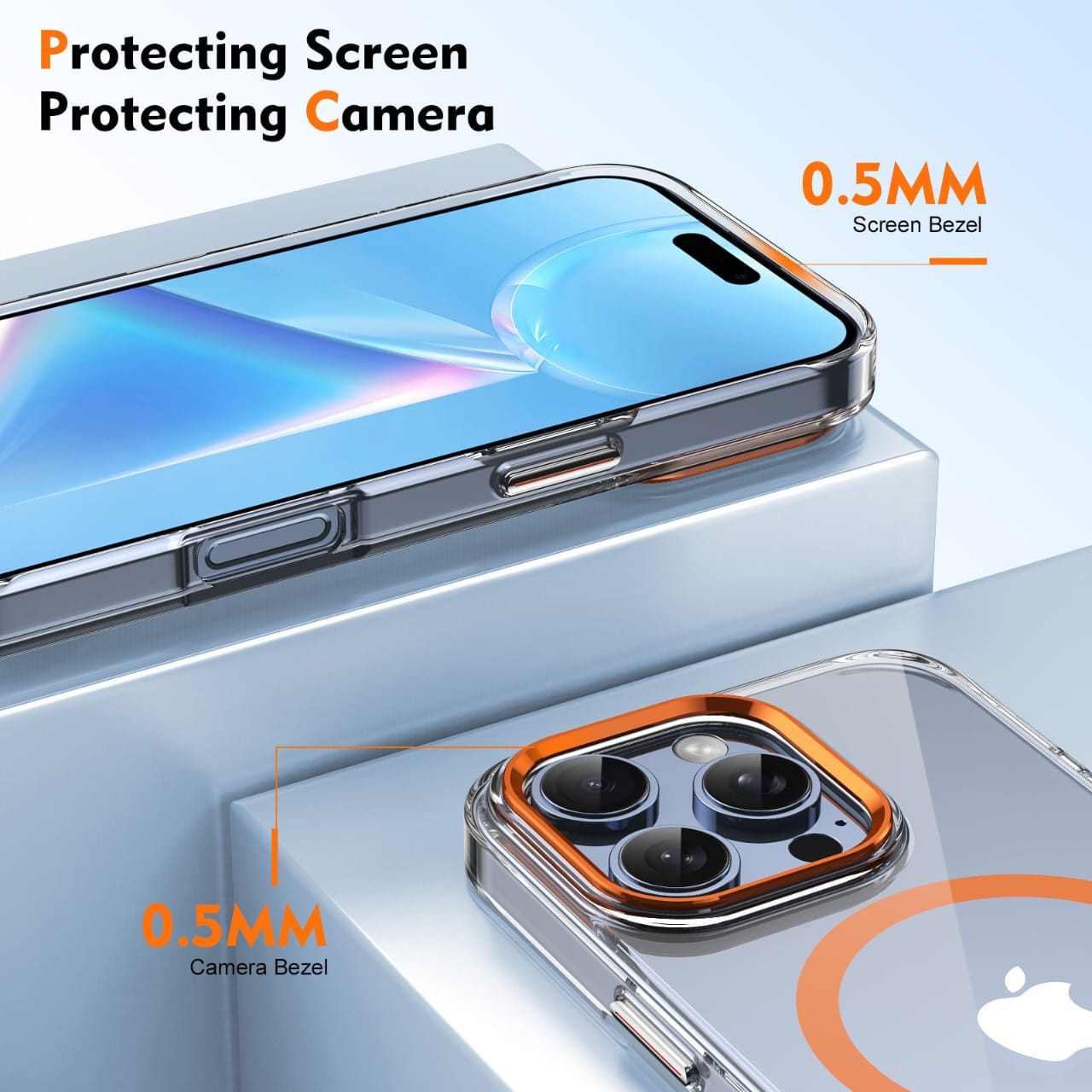 Metal And Clear Anti Yellow Combo Pack of 3 For iPhone