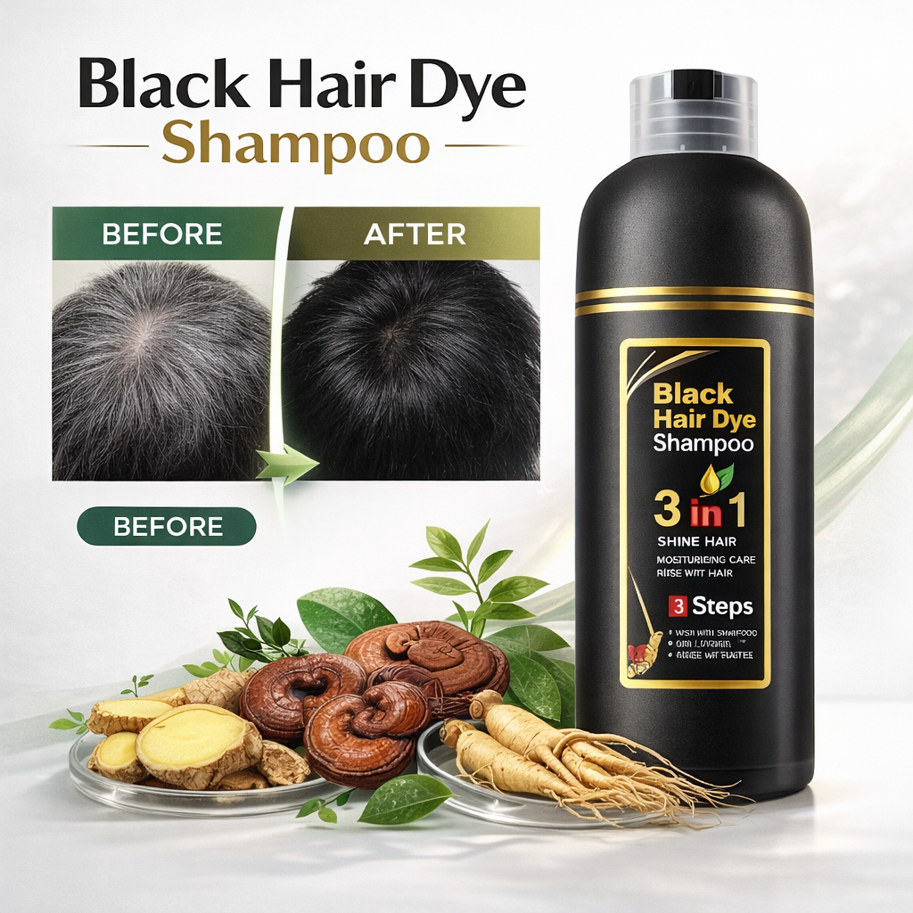 Herbal Black Hair Color Shampoo | 3 in 1 Hair Care | Grey Coverage | Pack of 2 (100ml)