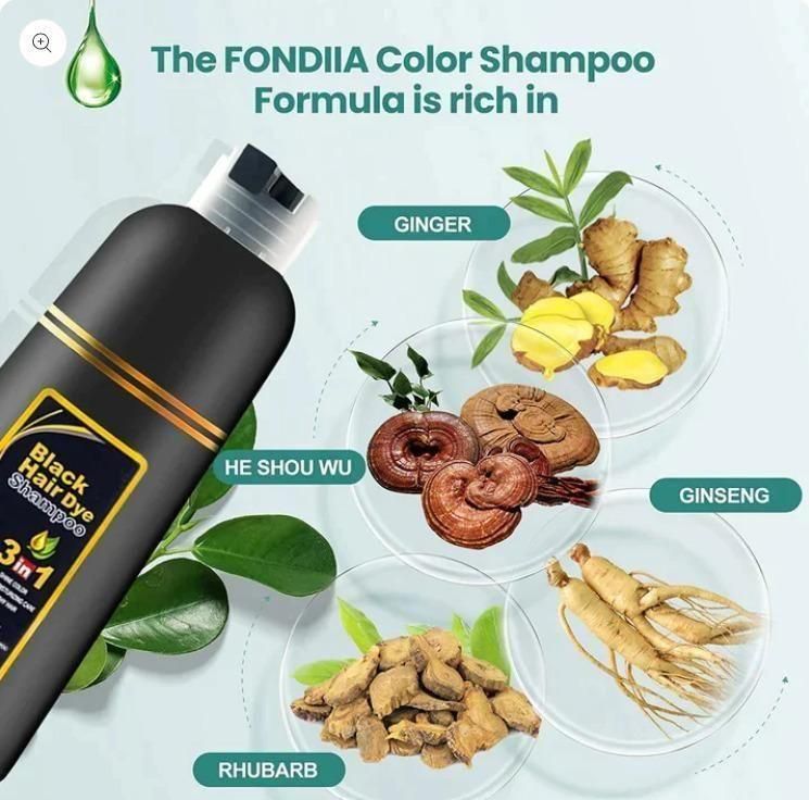 Herbal Black Hair Color Shampoo | 3 in 1 Hair Care | Grey Coverage | Pack of 2 (100ml)